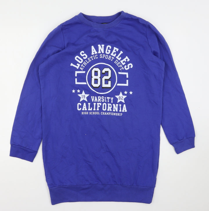 Pep&Co Womens Blue Cotton Pullover Sweatshirt Size 12