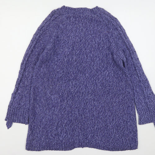 M&Co Womens Blue Round Neck  Cotton Cardigan Jumper Size XL