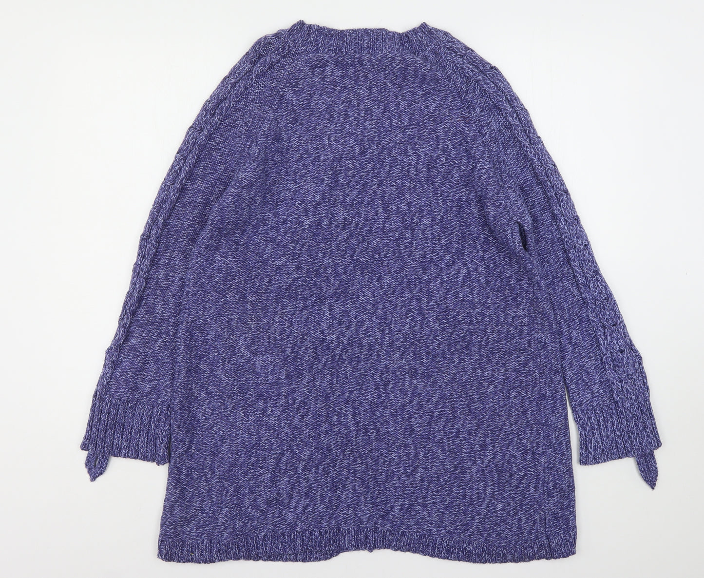 M&Co Womens Blue Round Neck  Cotton Cardigan Jumper Size XL