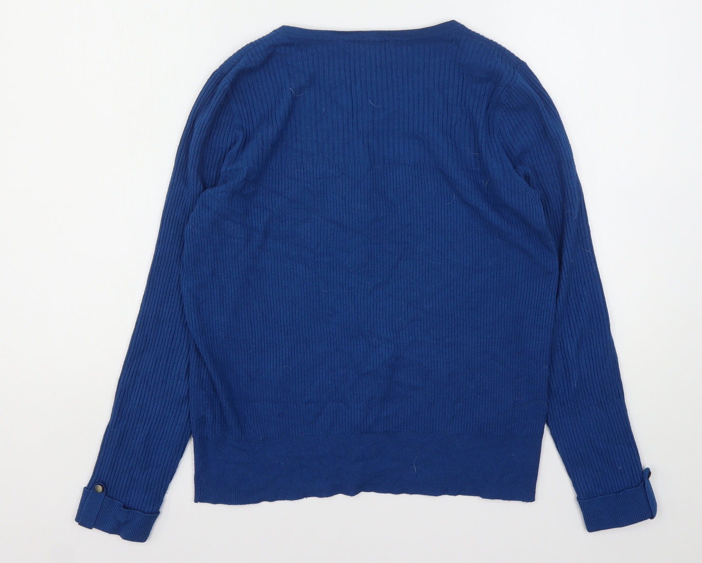 Marks and Spencer Womens Blue Round Neck  Viscose Cardigan Jumper Size 16