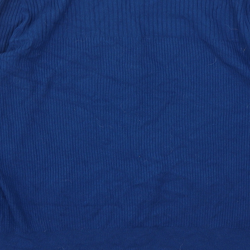 Marks and Spencer Womens Blue Round Neck  Viscose Cardigan Jumper Size 16