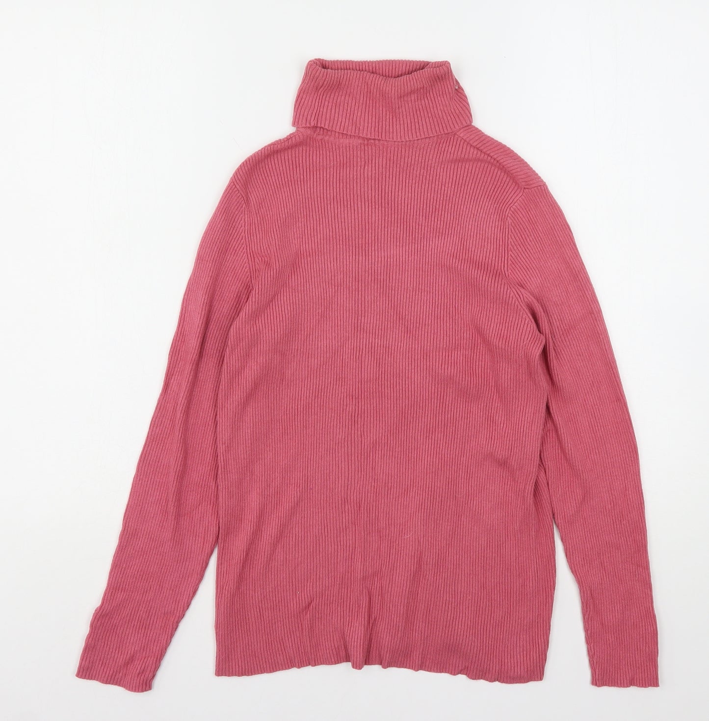 F&F Womens Pink Roll Neck  Viscose Pullover Jumper Size 16