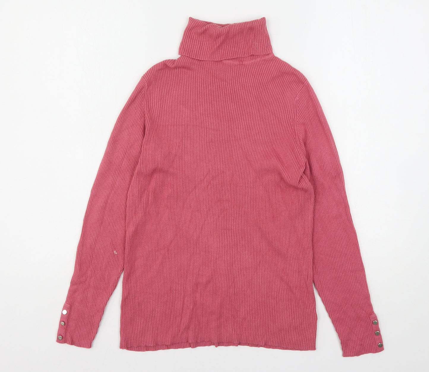 F&F Womens Pink Roll Neck  Viscose Pullover Jumper Size 16