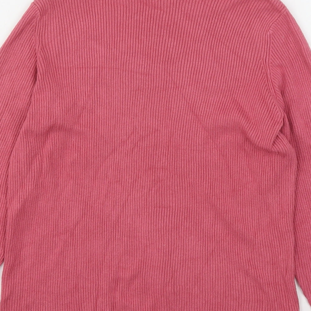 F&F Womens Pink Roll Neck  Viscose Pullover Jumper Size 16