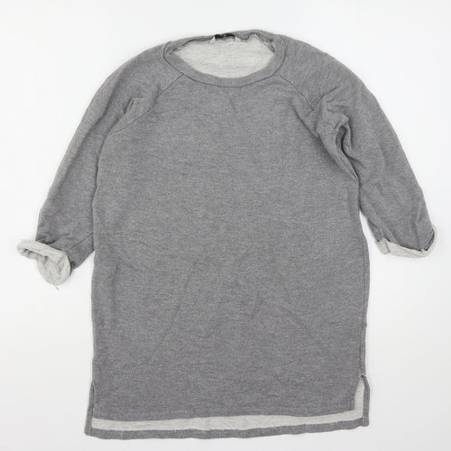 TU Womens Grey  Vinyl Pullover Sweatshirt Size 10