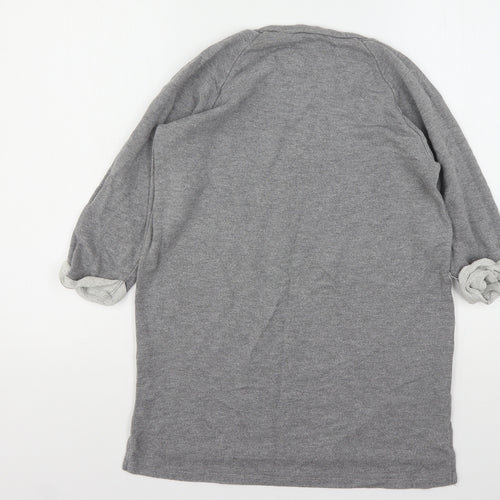 TU Womens Grey  Vinyl Pullover Sweatshirt Size 10