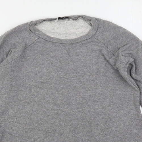 TU Womens Grey  Vinyl Pullover Sweatshirt Size 10