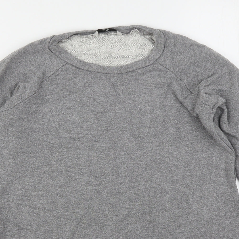 TU Womens Grey  Vinyl Pullover Sweatshirt Size 10