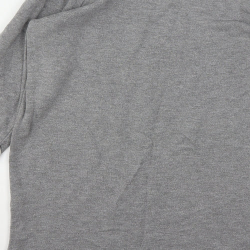 TU Womens Grey  Vinyl Pullover Sweatshirt Size 10