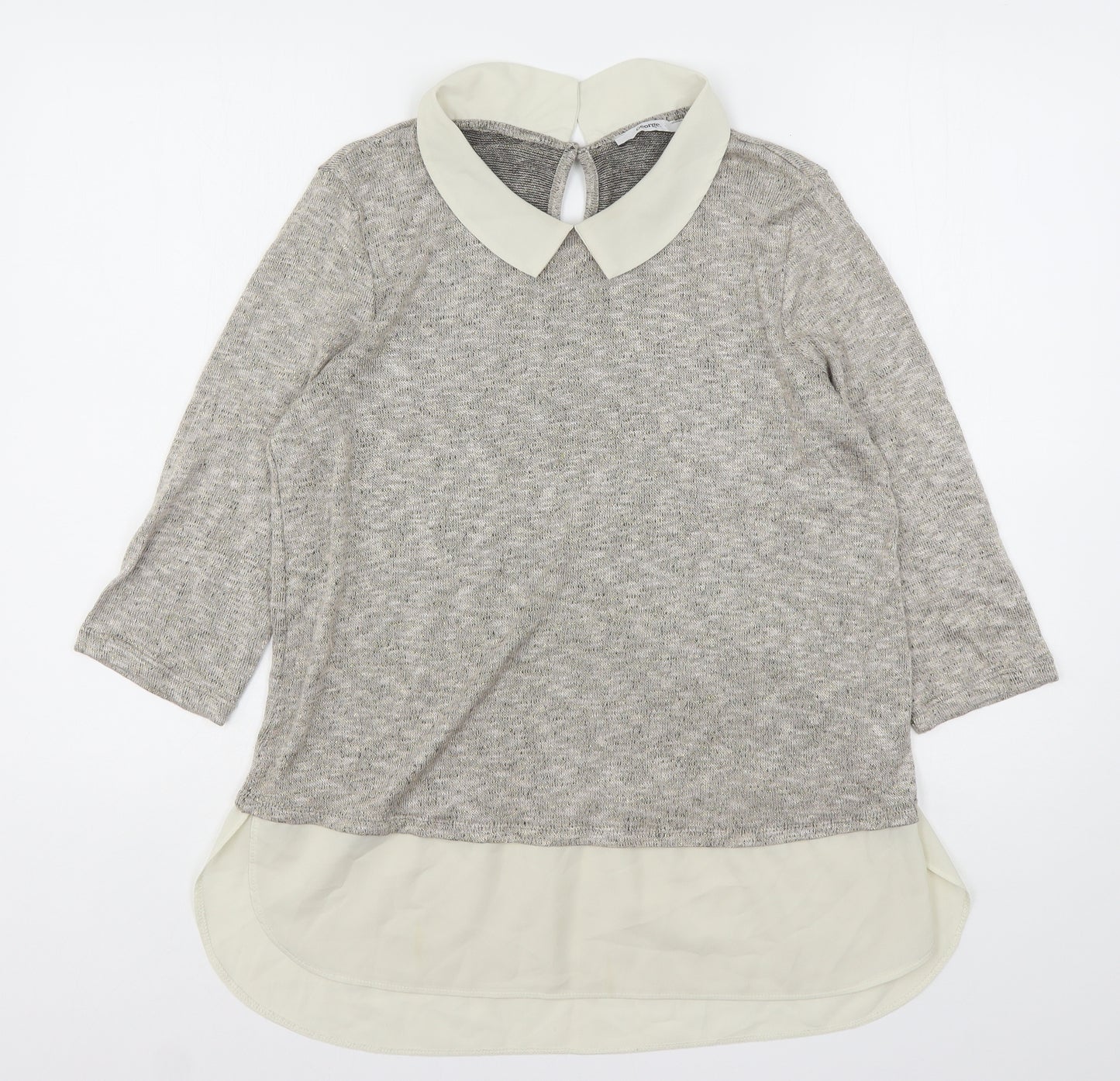George Womens Beige Collared  Viscose Pullover Jumper Size 14