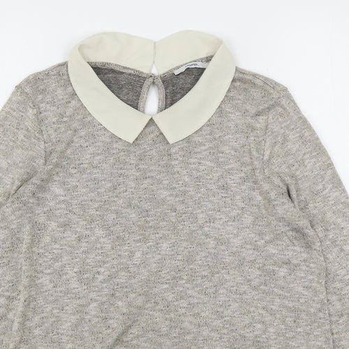 George Womens Beige Collared  Viscose Pullover Jumper Size 14