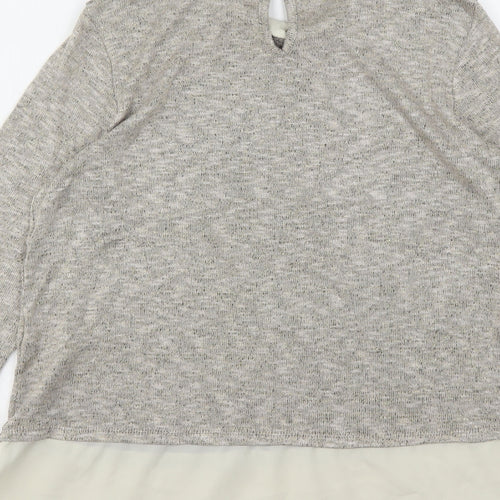 George Womens Beige Collared  Viscose Pullover Jumper Size 14