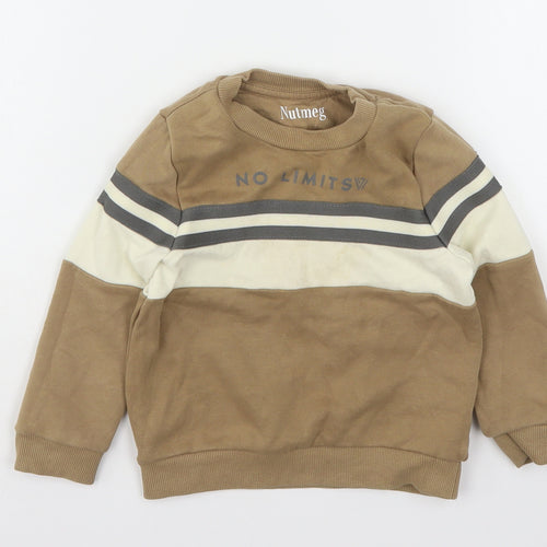 Nutmeg Boys Brown  Cotton Pullover Sweatshirt Size 2-3 Years