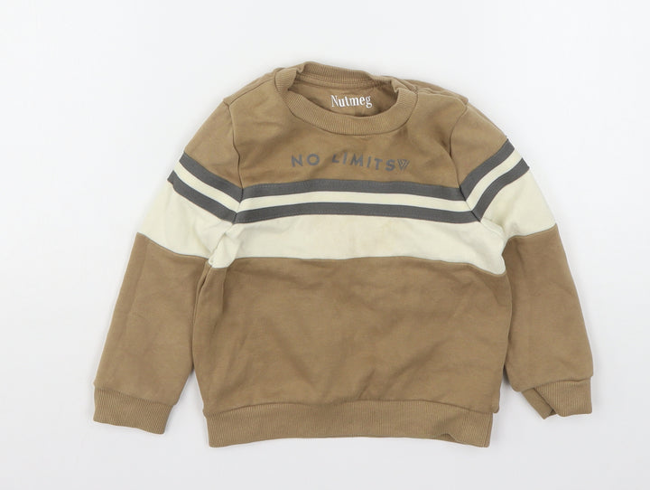 Nutmeg Boys Brown  Cotton Pullover Sweatshirt Size 2-3 Years