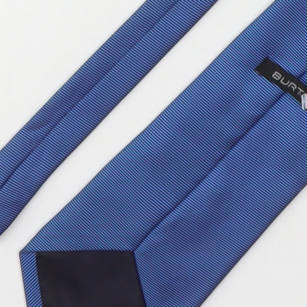 Burton  Mens Blue Striped Polyester Pointed Tie One Size