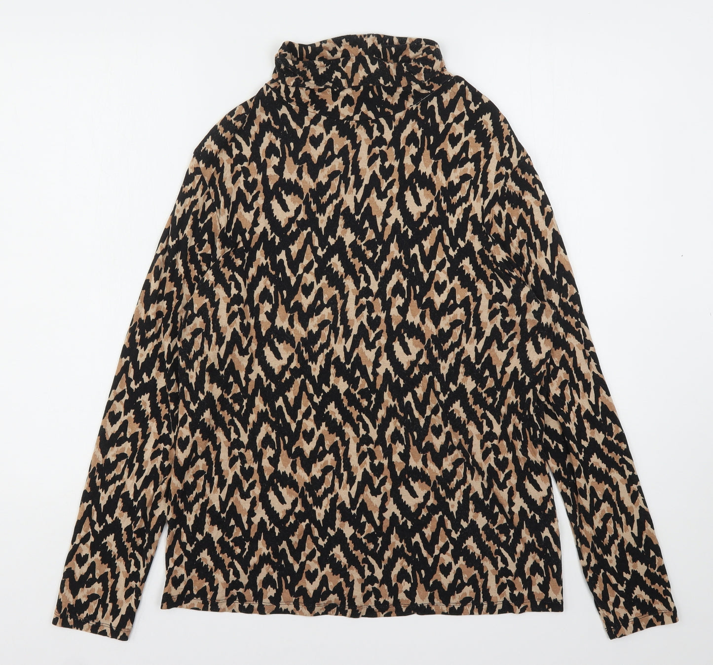 Dorothy Perkins Womens Multicoloured Animal Print Viscose Basic T-Shirt Size 20 Roll Neck