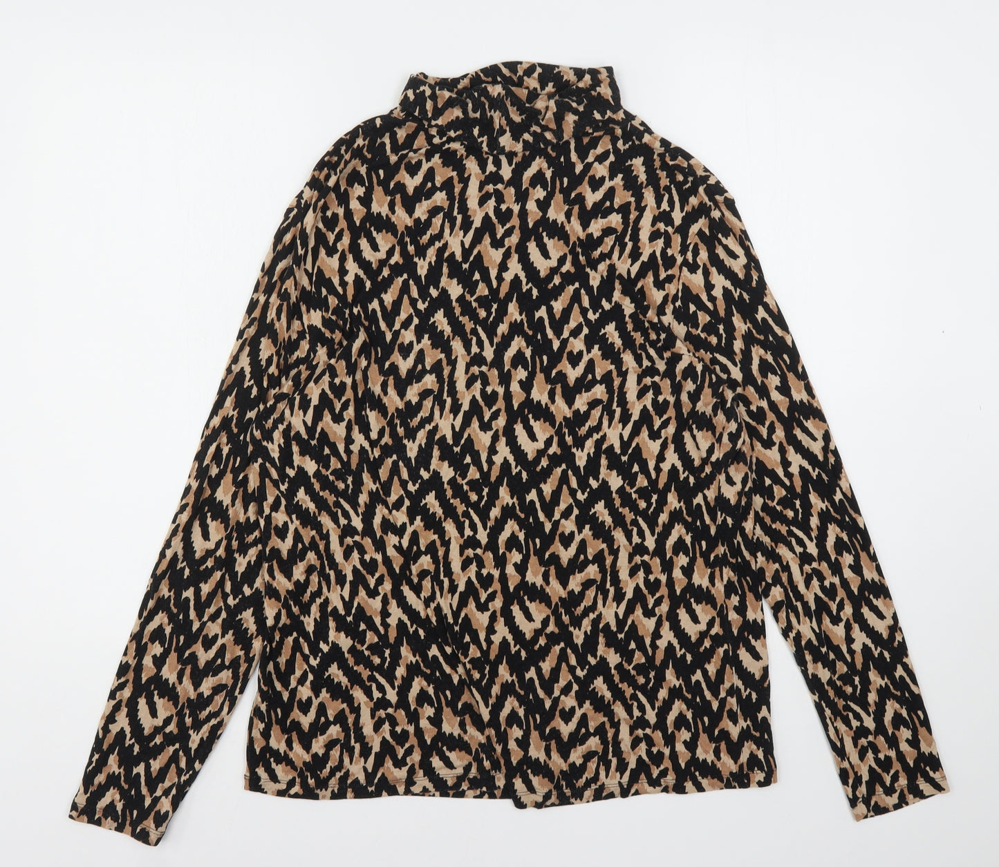 Dorothy Perkins Womens Multicoloured Animal Print Viscose Basic T-Shirt Size 20 Roll Neck