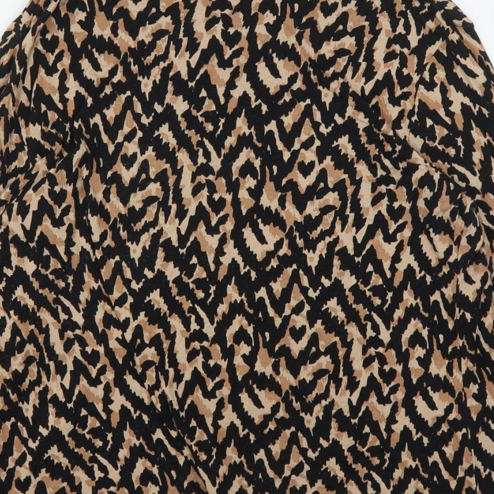 Dorothy Perkins Womens Multicoloured Animal Print Viscose Basic T-Shirt Size 20 Roll Neck
