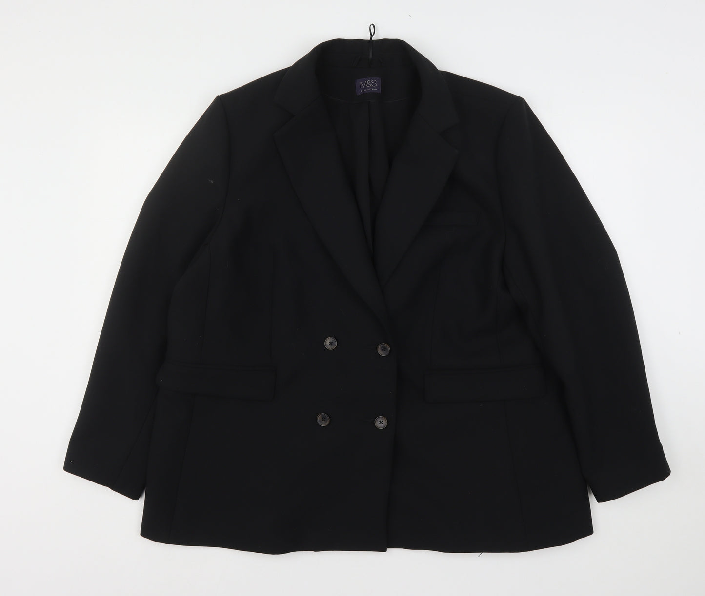 Marks and Spencer Womens Black  Polyester Jacket Suit Jacket Size 20