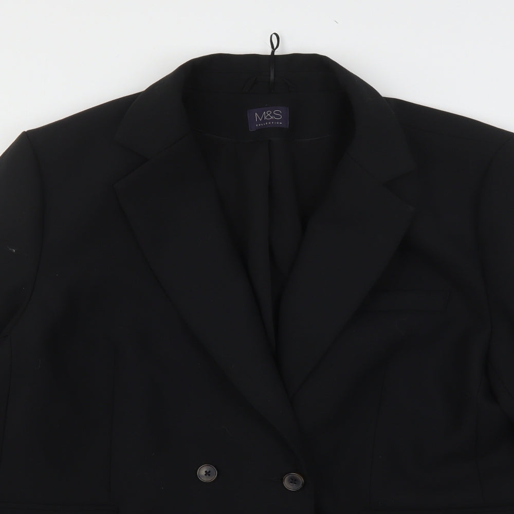 Marks and Spencer Womens Black  Polyester Jacket Suit Jacket Size 20
