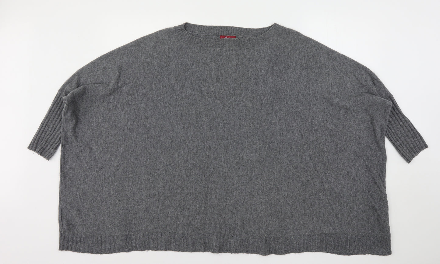 Monsoon Womens Grey Round Neck  Viscose Pullover Jumper Size M