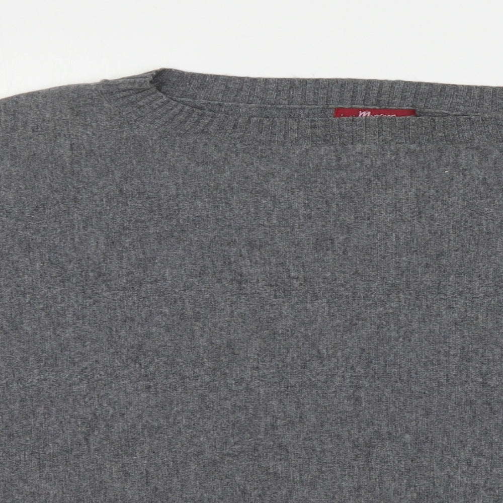 Monsoon Womens Grey Round Neck  Viscose Pullover Jumper Size M