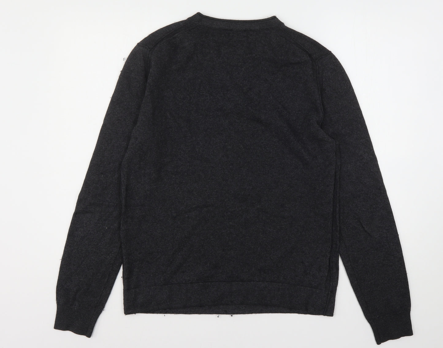 HUGO BOSS Mens Grey Round Neck  Cotton Pullover Jumper Size M
