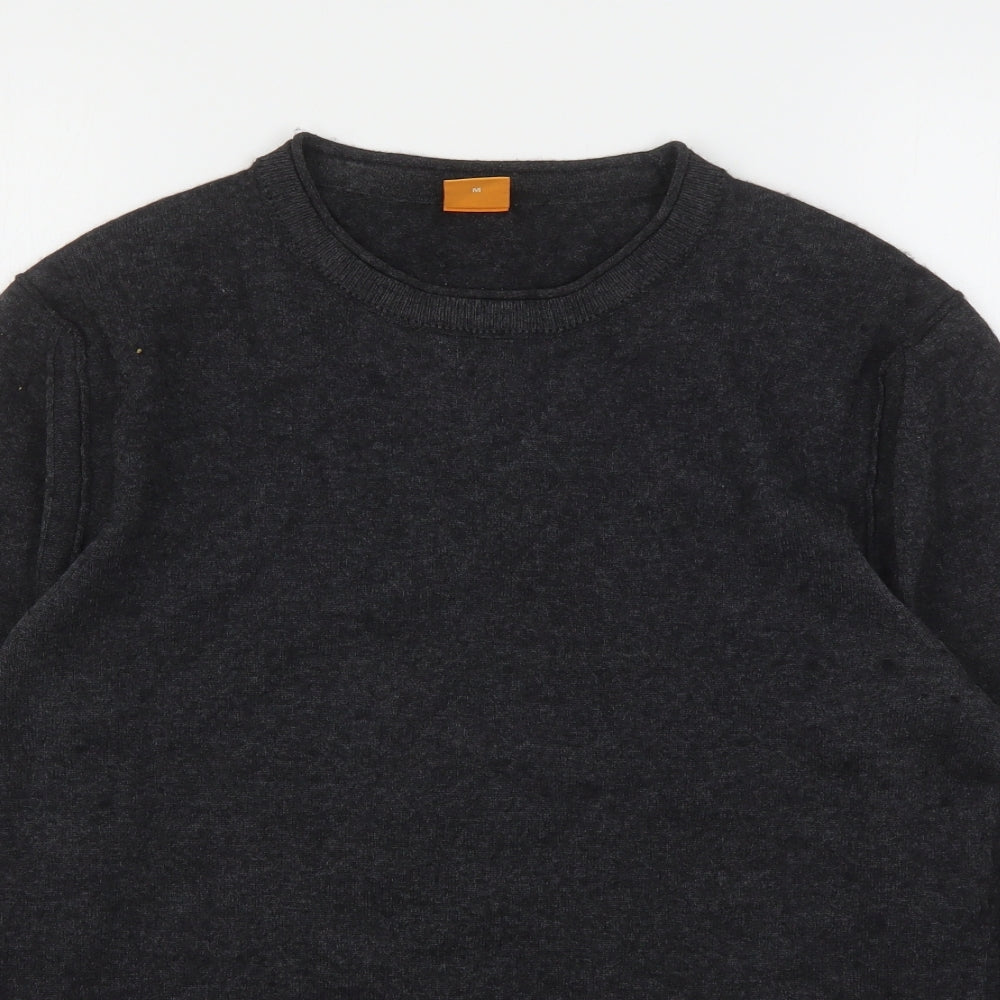 HUGO BOSS Mens Grey Round Neck  Cotton Pullover Jumper Size M