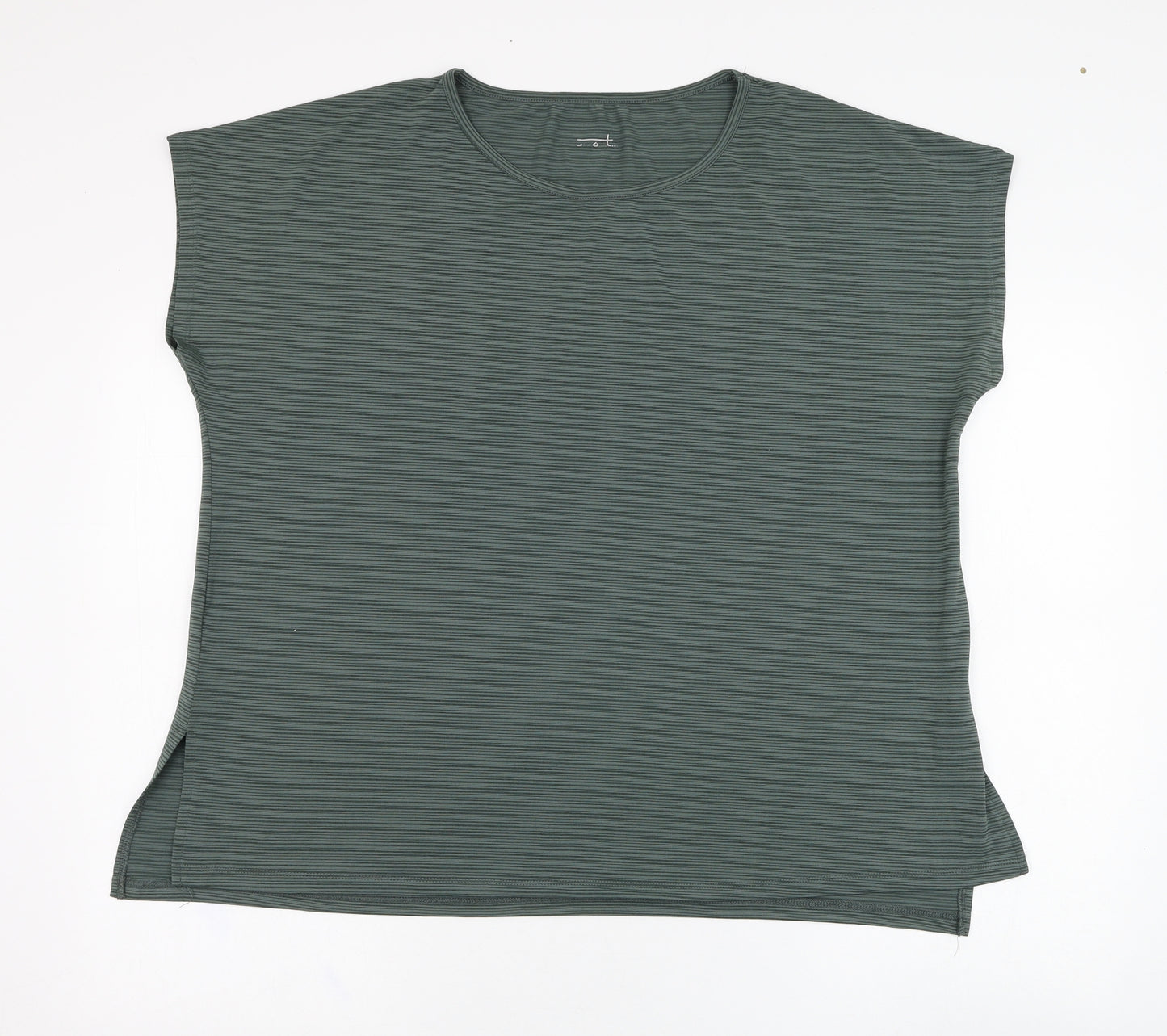 Dunnes Stores Womens Green  Polyester Basic T-Shirt Size 20 Round Neck Pullover