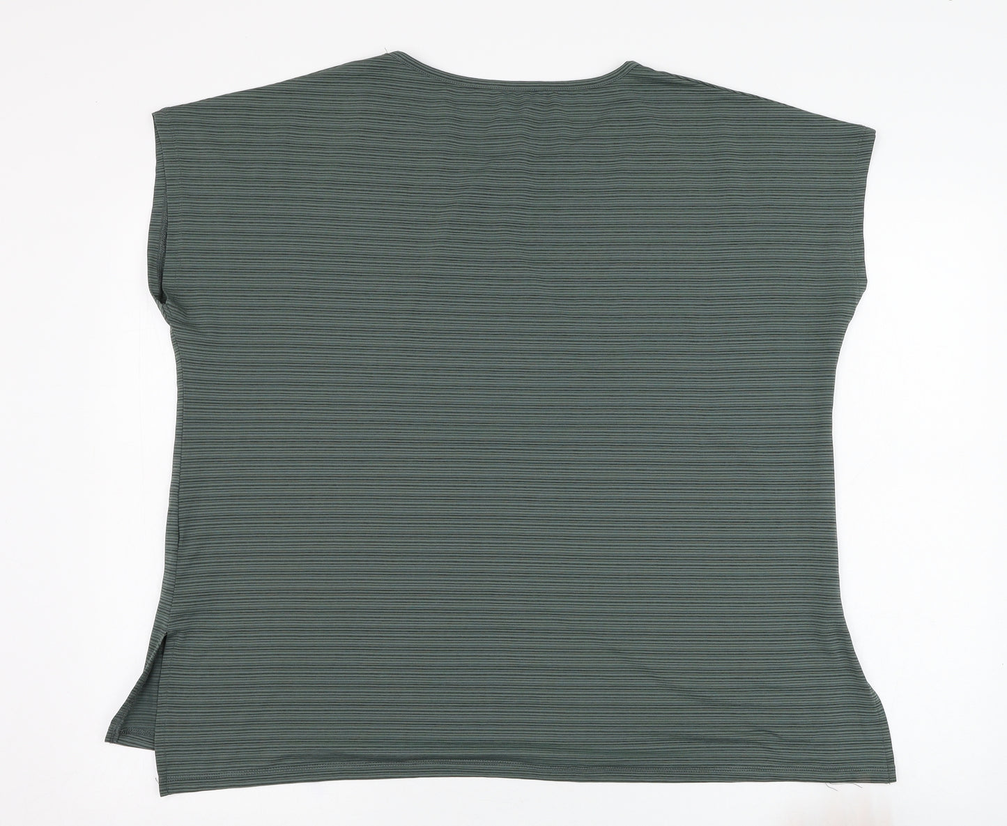 Dunnes Stores Womens Green  Polyester Basic T-Shirt Size 20 Round Neck Pullover