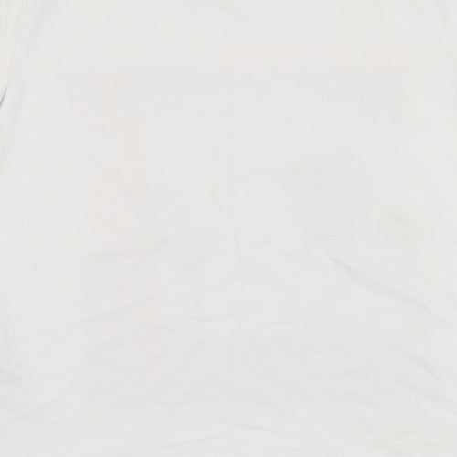 Dunnes Stores Boys White  Cotton Basic T-Shirt Size 7 Years Round Neck Pullover - Skate