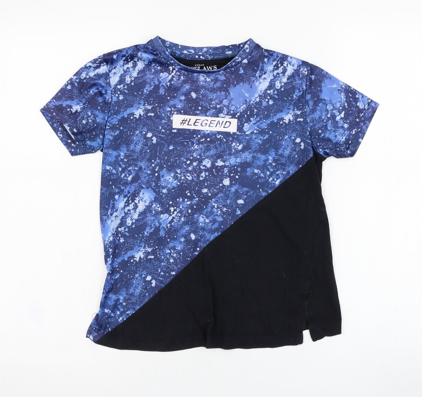 Peacocks Boys Black  Cotton Basic T-Shirt Size 9-10 Years Round Neck Pullover - #Legend