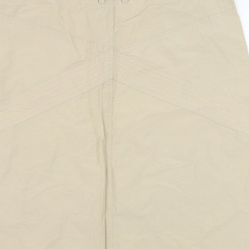 Dunnes Stores Womens Beige  Cotton A-Line Skirt Size 12   Zip