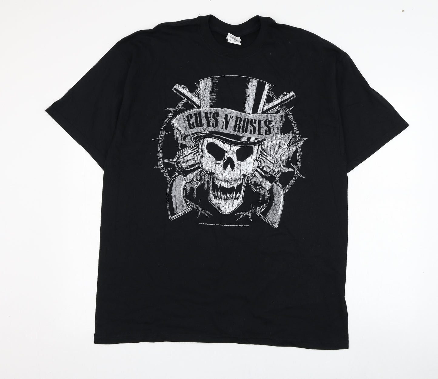 Gildan Mens Black  Cotton  T-Shirt Size XL Round Neck  - Guns N' Roses