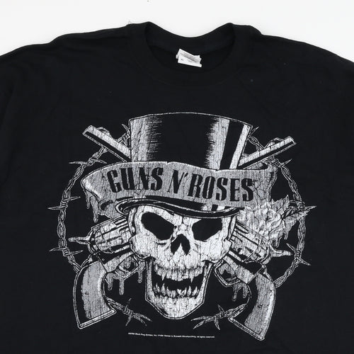 Gildan Mens Black  Cotton  T-Shirt Size XL Round Neck  - Guns N' Roses