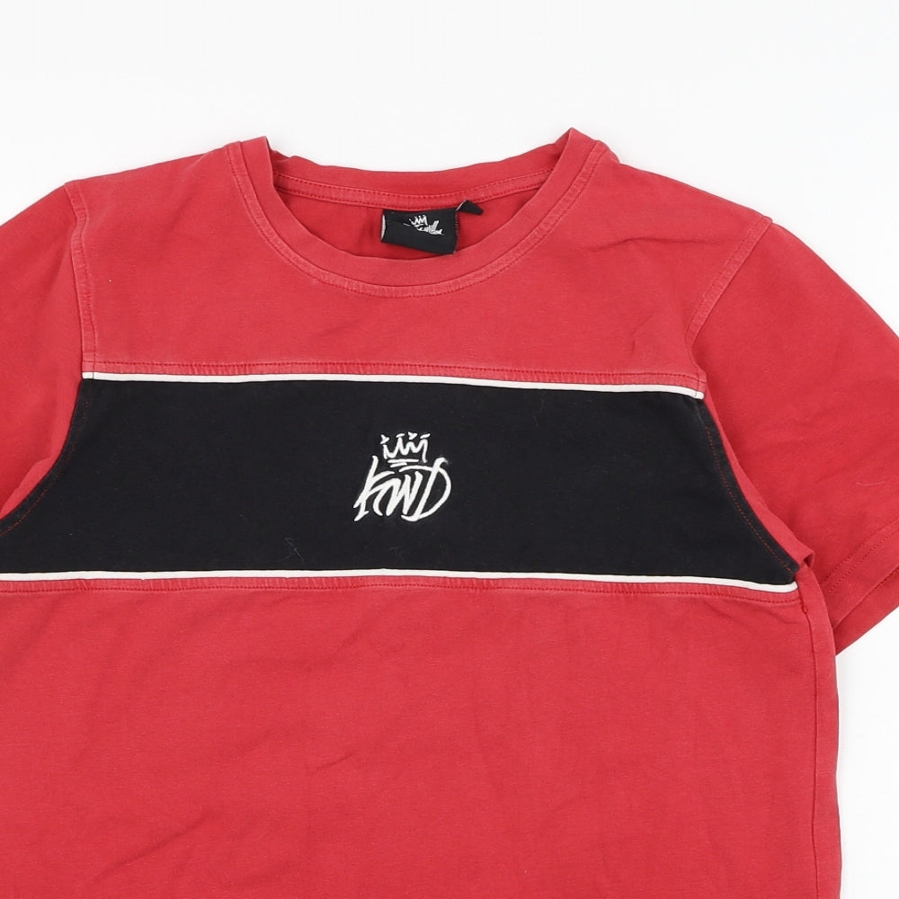 Kings Will Dream Boys Red  Cotton Basic T-Shirt Size 12-13 Years Round Neck Pullover