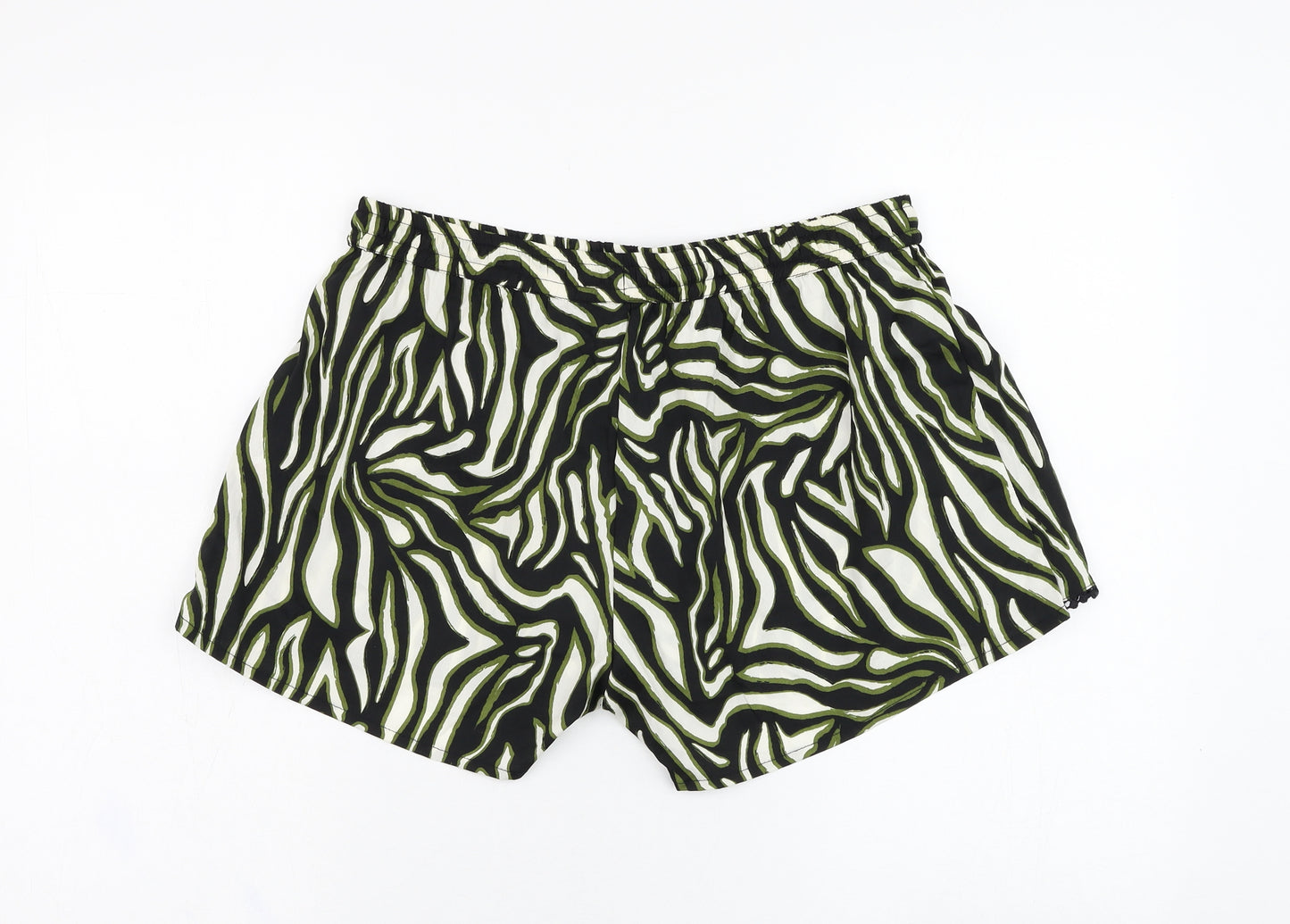 Pep&co Womens Black Geometric Polyester Hot Pants Shorts Size 12 L3 in Regular
