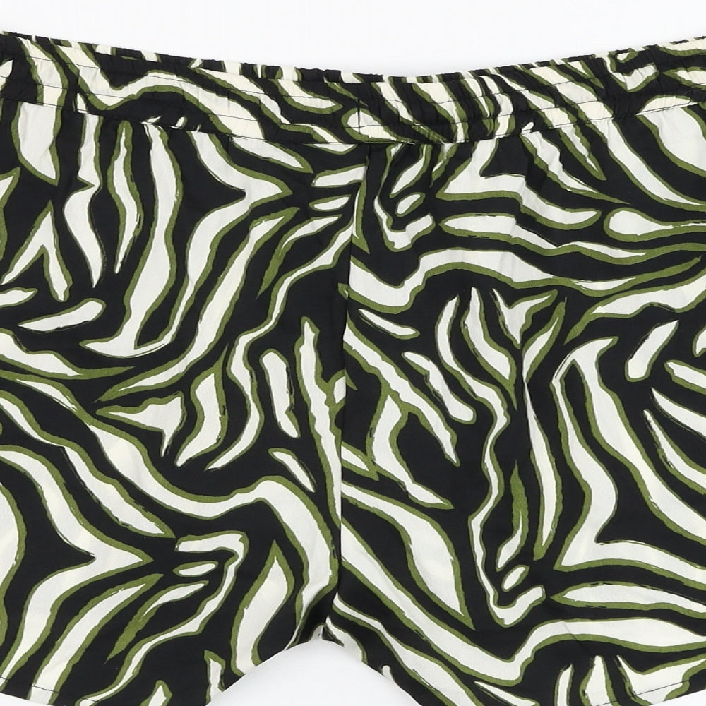 Pep&co Womens Black Geometric Polyester Hot Pants Shorts Size 12 L3 in Regular
