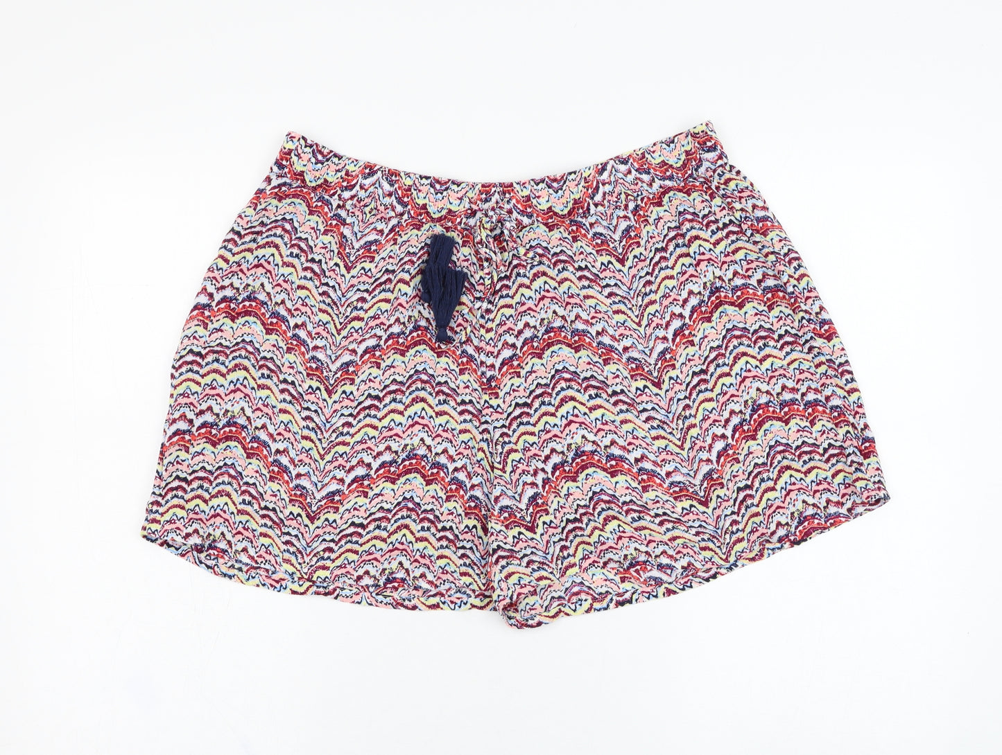 Marks and Spencer Womens Multicoloured  Viscose Hot Pants Shorts Size 14 L4 in Regular Pull On