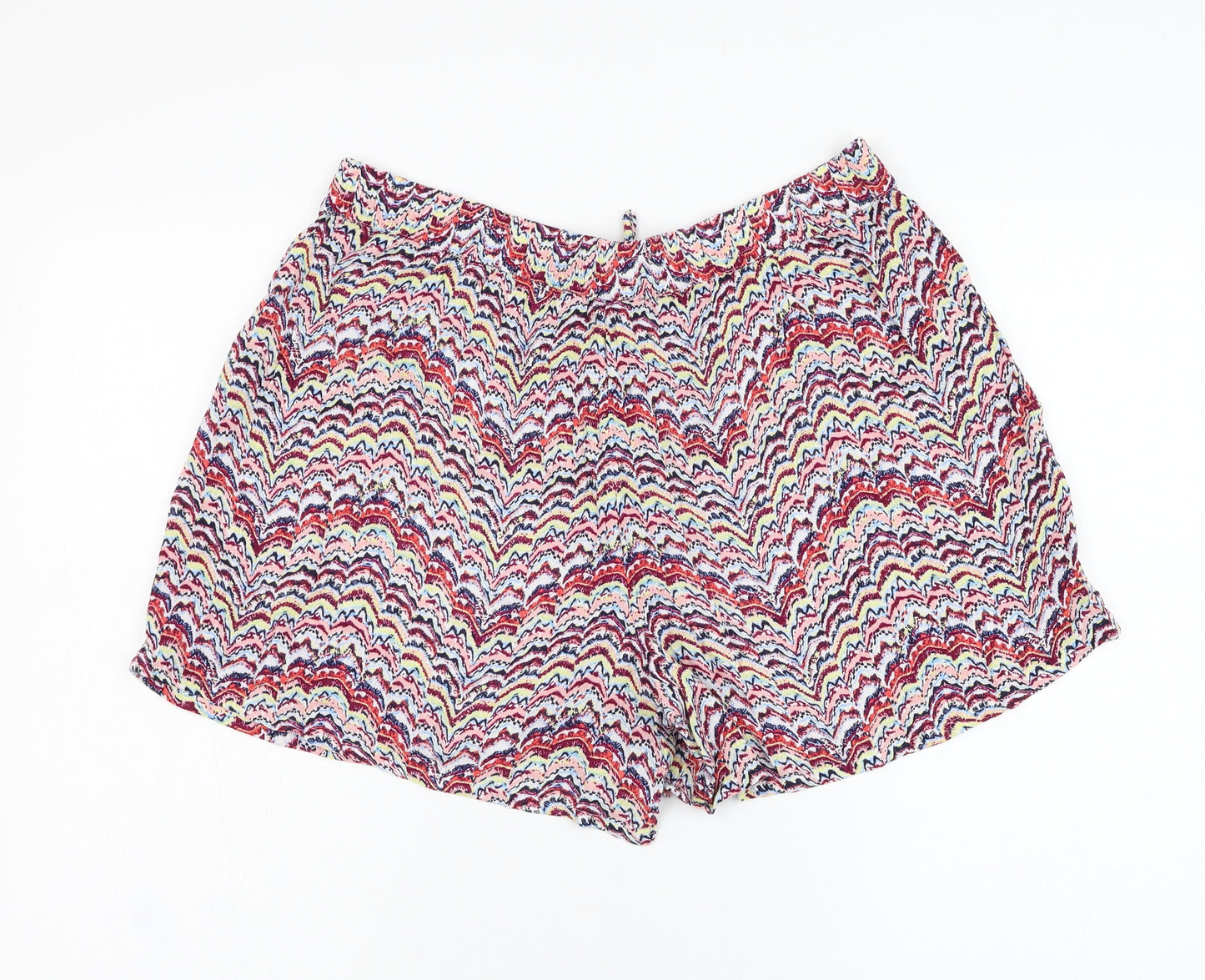 Marks and Spencer Womens Multicoloured  Viscose Hot Pants Shorts Size 14 L4 in Regular Pull On