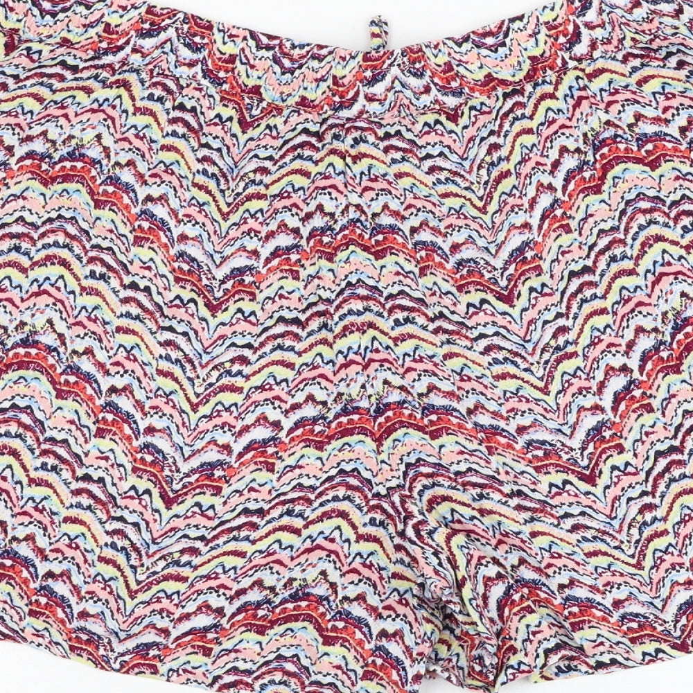 Marks and Spencer Womens Multicoloured  Viscose Hot Pants Shorts Size 14 L4 in Regular Pull On