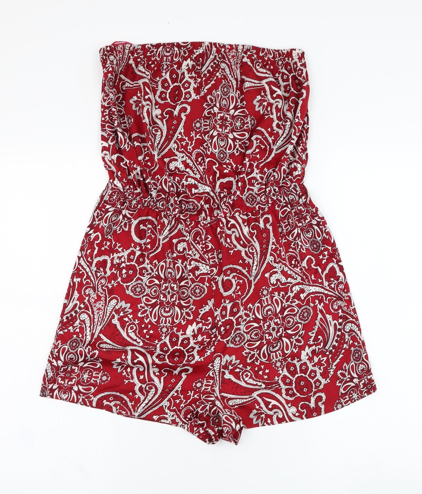 Atmosphere Womens Red Paisley Polyester Playsuit One-Piece Size 12 L3 in Pullover