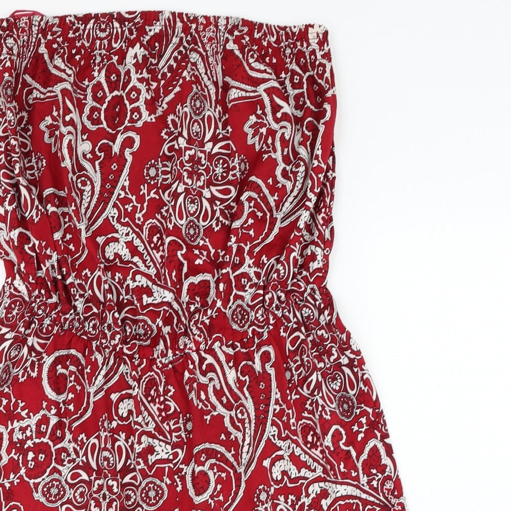 Atmosphere Womens Red Paisley Polyester Playsuit One-Piece Size 12 L3 in Pullover