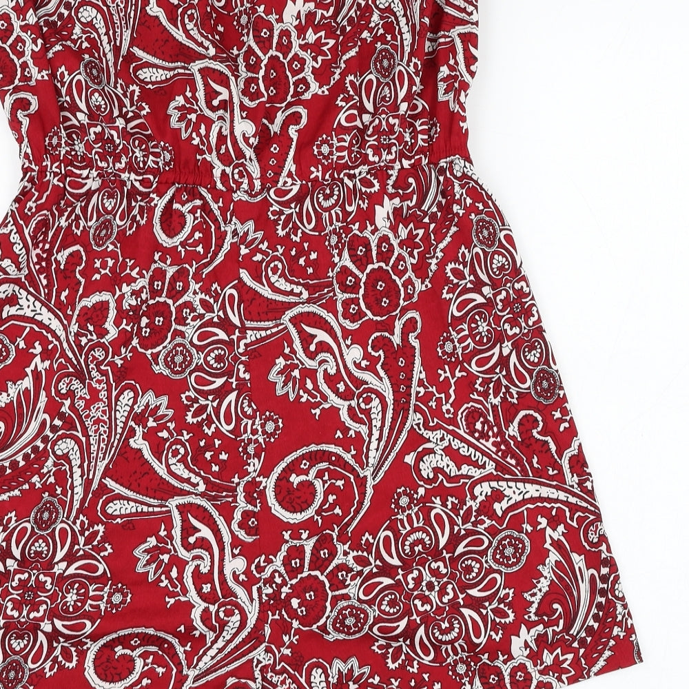 Atmosphere Womens Red Paisley Polyester Playsuit One-Piece Size 12 L3 in Pullover