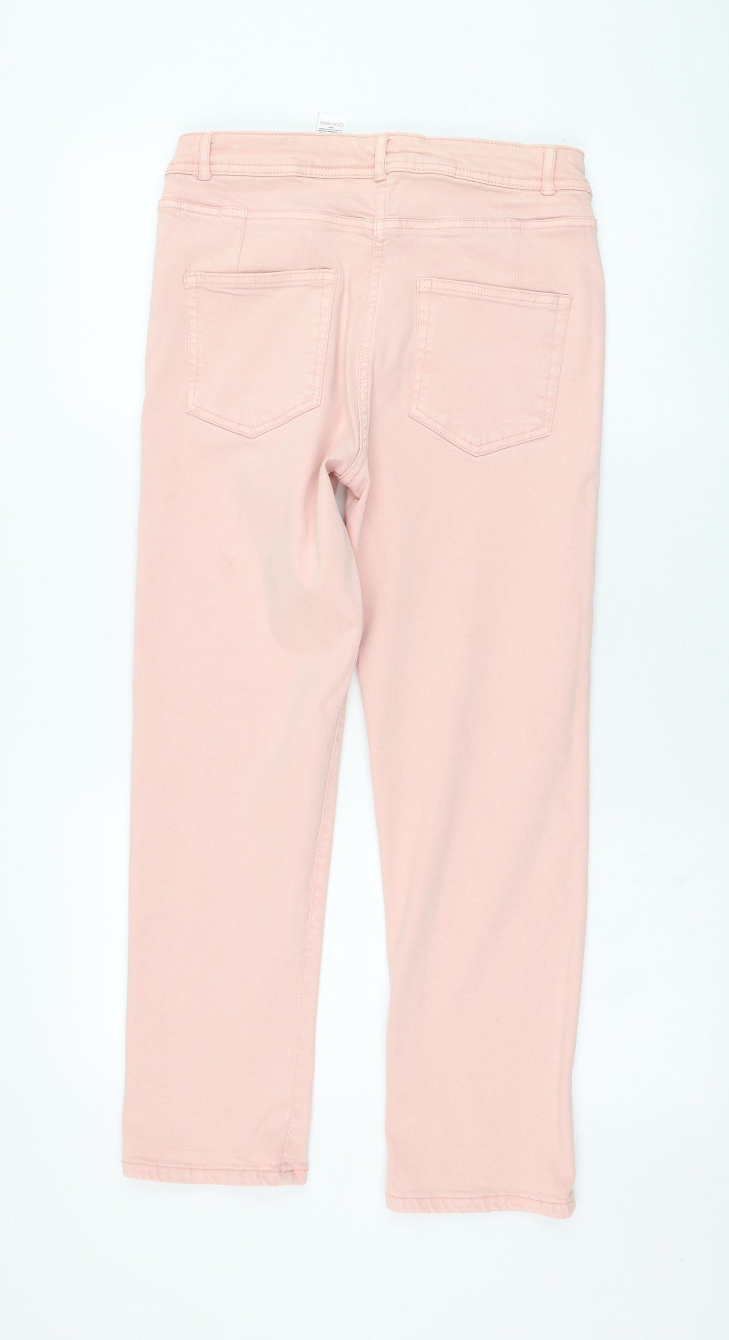 NEXT Womens Pink  Cotton Straight Jeans Size 10 L26 in Regular Zip