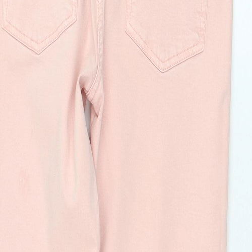 NEXT Womens Pink  Cotton Straight Jeans Size 10 L26 in Regular Zip
