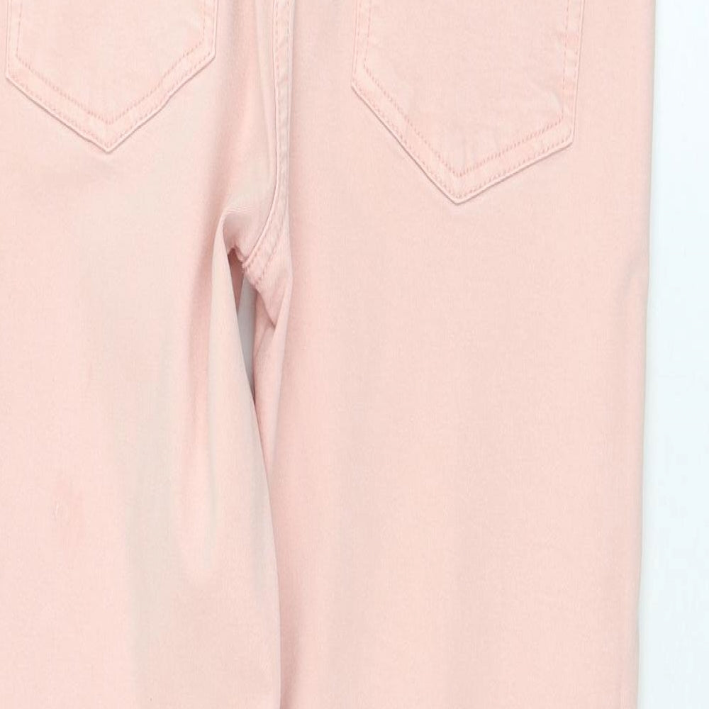 NEXT Womens Pink  Cotton Straight Jeans Size 10 L26 in Regular Zip