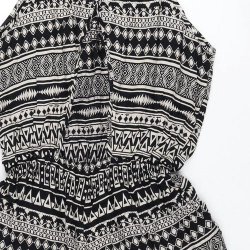 Atmosphere Womens Black Geometric Polyester Playsuit One-Piece Size 14 L3 in Pullover