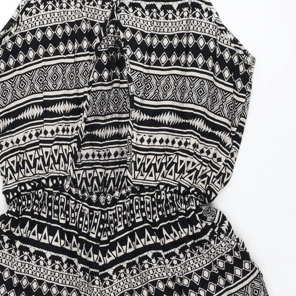 Atmosphere Womens Black Geometric Polyester Playsuit One-Piece Size 14 L3 in Pullover
