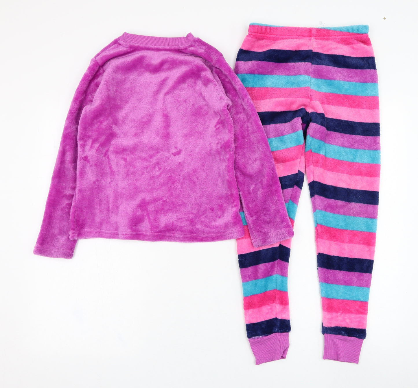 Dunnes Stores Girls Purple Striped Polyester Top Pyjama Set Size 7-8 Years  Pullover - Koala